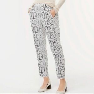 J Crew Jamie Pants Snakeskin Ivory Size 14 Pockets